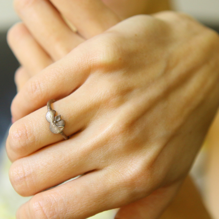Ring in silver, Hydrangea , фото 1