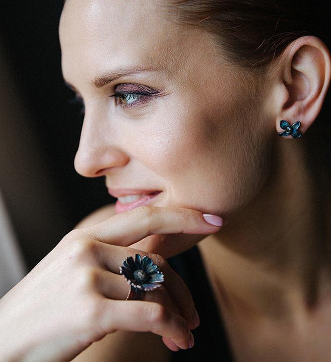 Серьги в серебре Fleur de Magique, Cирень, фото 2