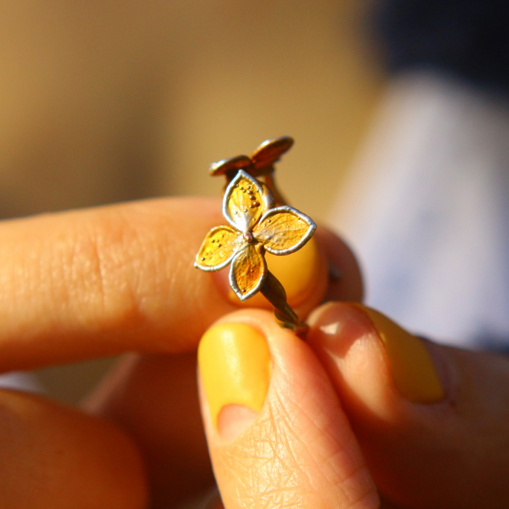 Rings in silver, Hydrangea , фото 3