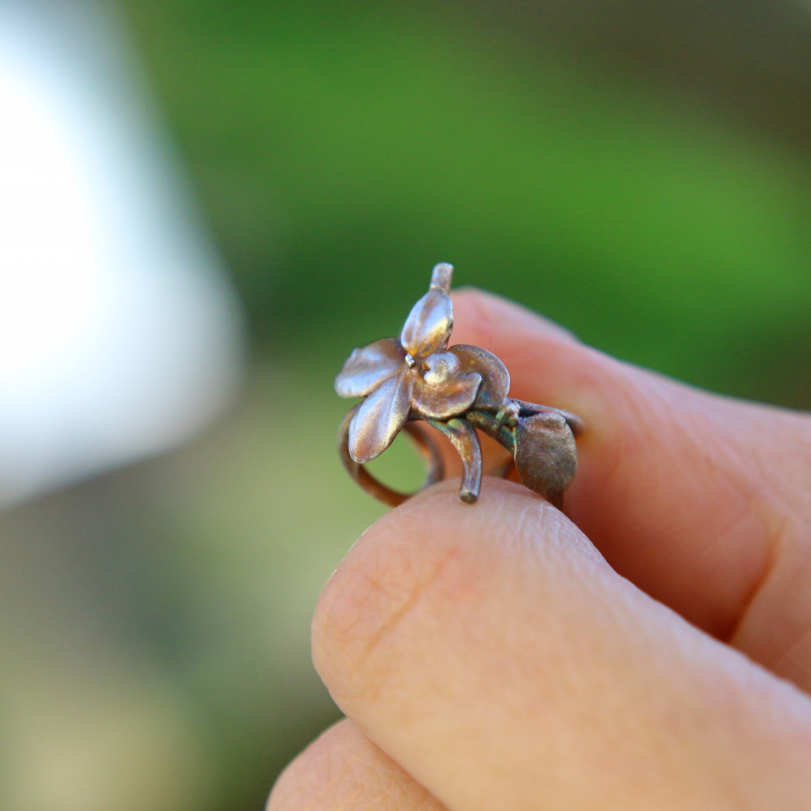 Cuff in silver, Hydrangea , фото 2