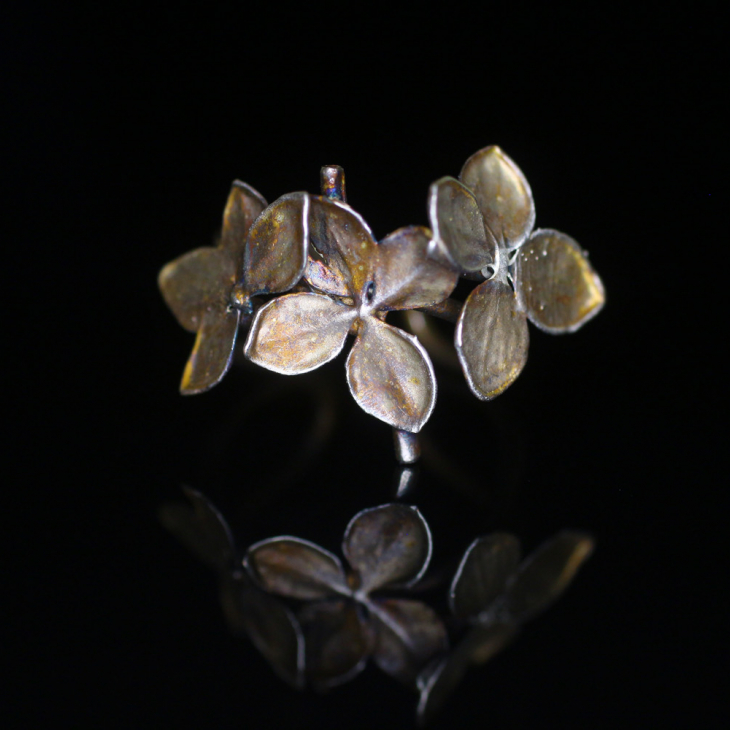 Cuff in silver, Hydrangea , фото 3