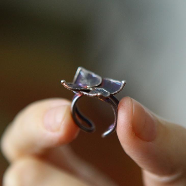 Cuff in silver, Hydrangea, фото 2