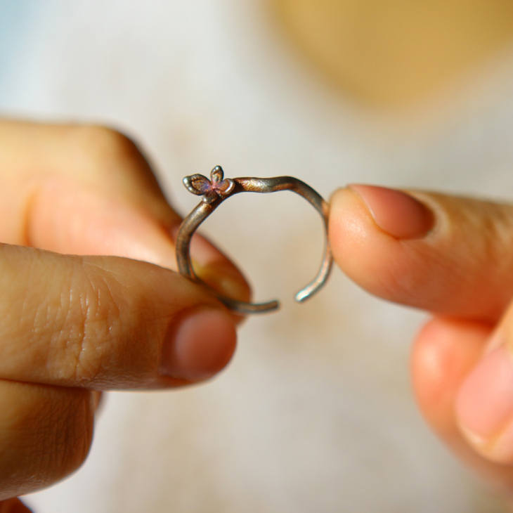 Ring in silver, Hydrangea , фото 3