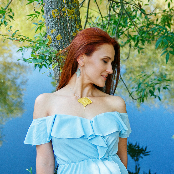 Кулон в золоте Love Alchemy, Гинкго, фото 2