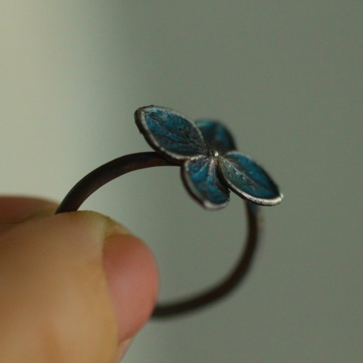 Ring in silver, Hydrangea , фото 3