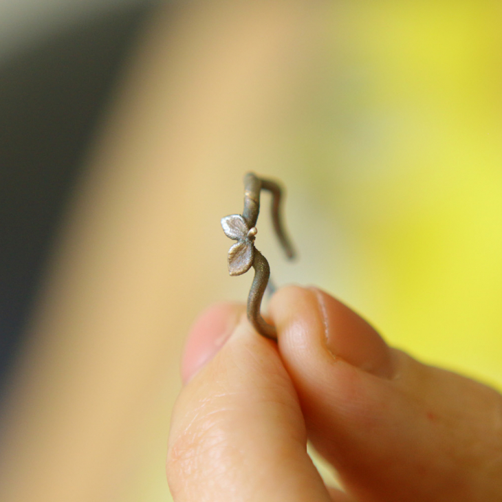 Ring in silver, Hydrangea , фото 2