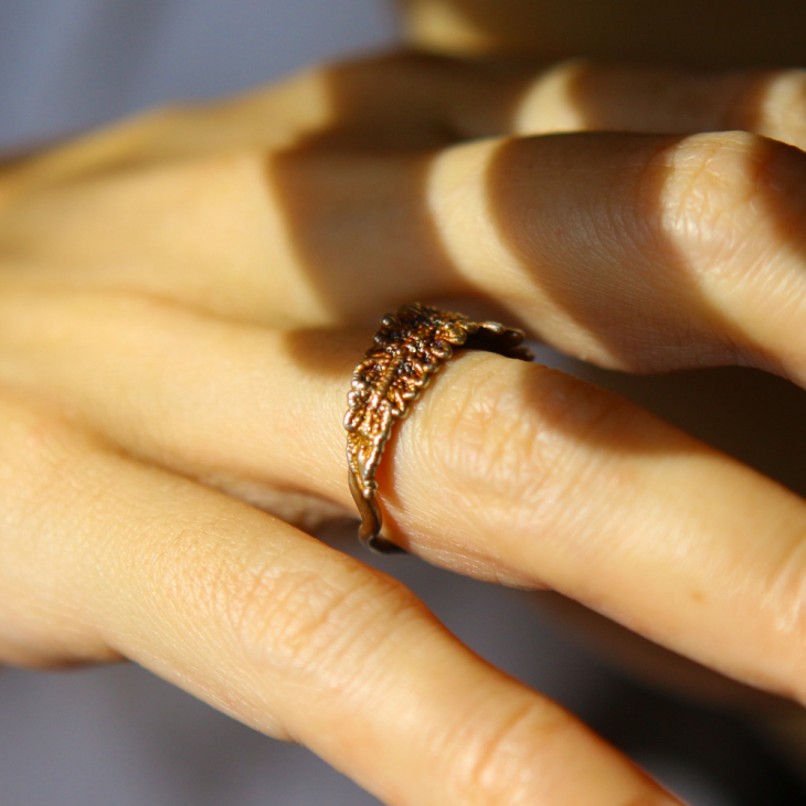 Fern leaf ring in silver , фото 2