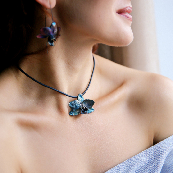 Кулон в серебре Fleur de Magique, Орхидея, фото 2