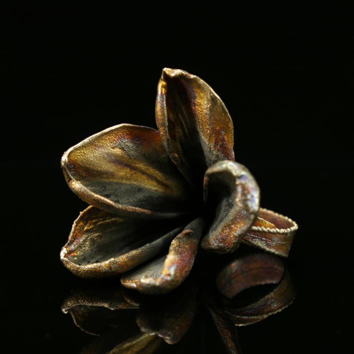 Кольцо-подвеска в серебре Fleur de Magique, Плюмерия, фото 2