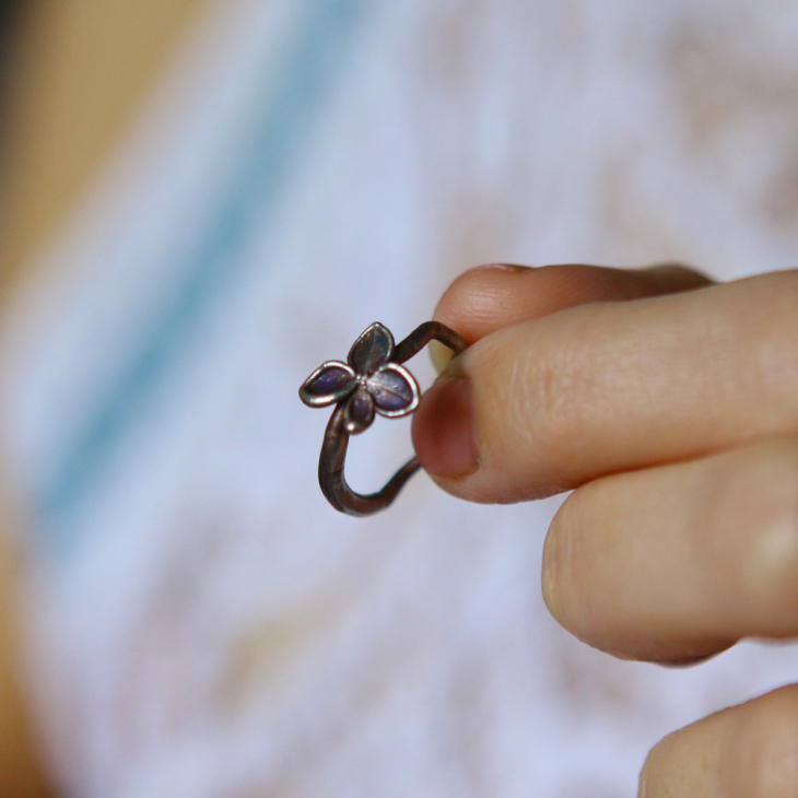 Ring in silver, Hydrangea , фото 3