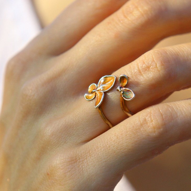 Rings in silver, Hydrangea , фото 2
