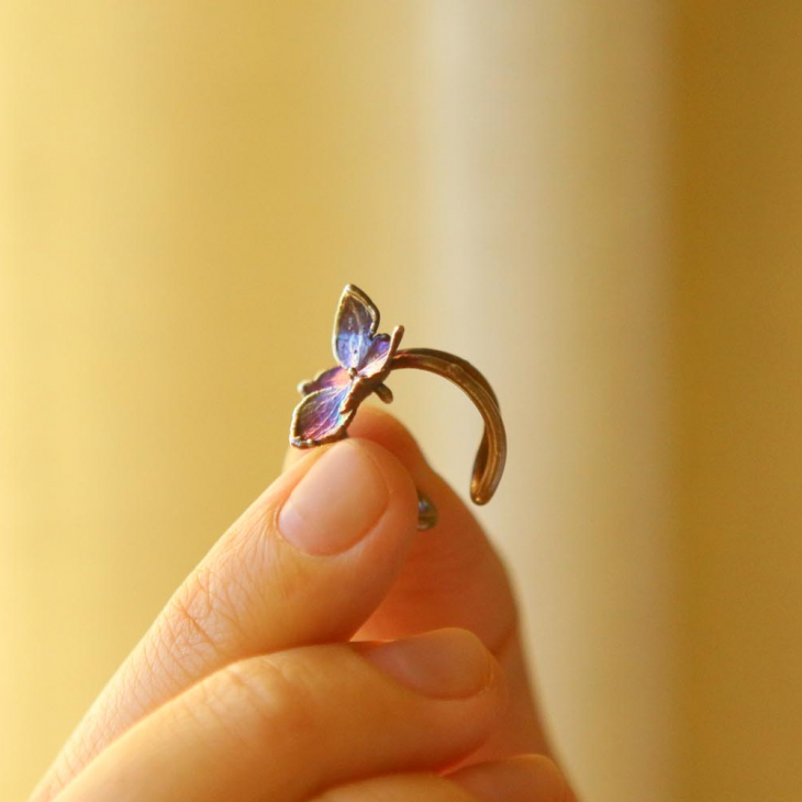 Cuff in silver, Hydrangea, фото 2