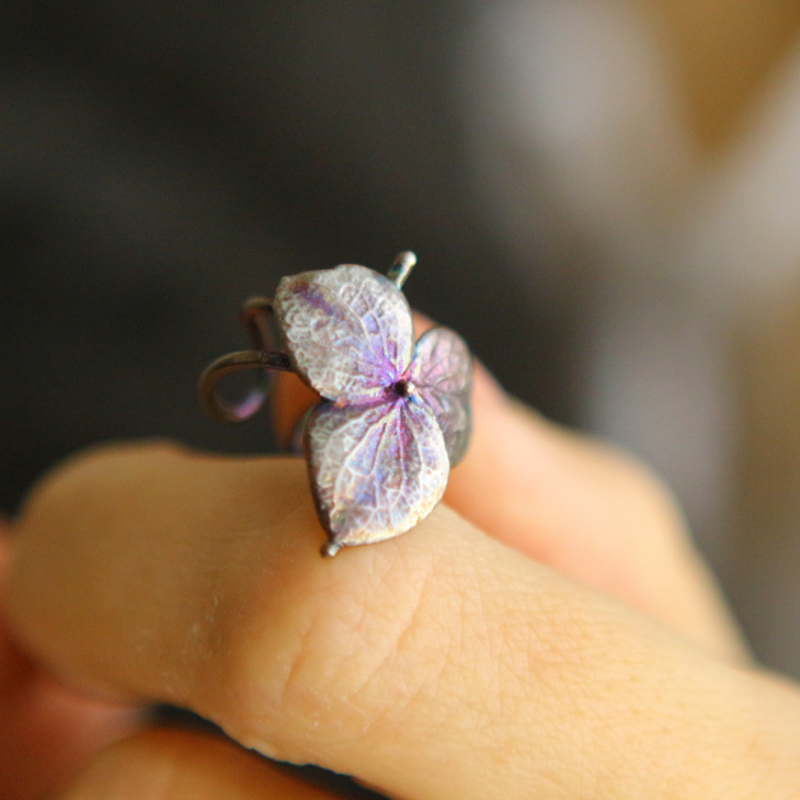 Cuff in silver, Hydrangea, фото 2