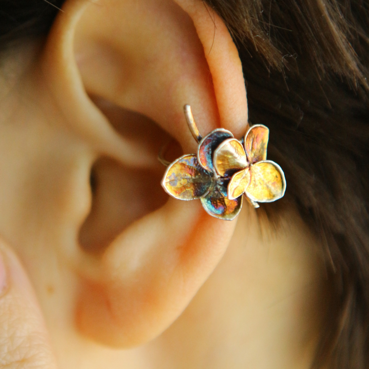Cuff in silver, Hydrangea, фото 2