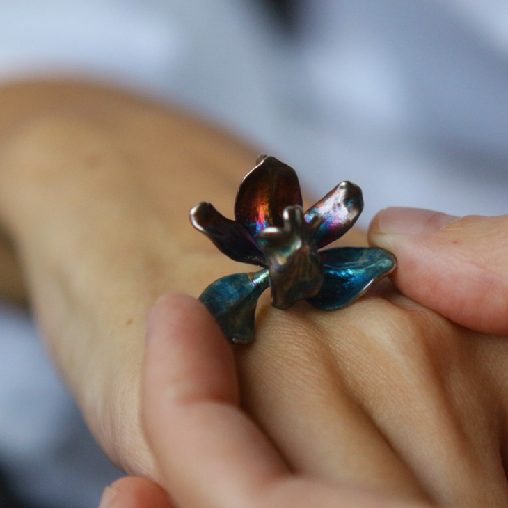 Pendant in silver ,Orchid, фото 3