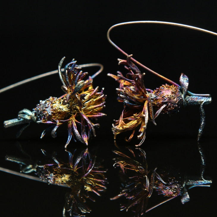 Серьги в серебре Fleur de Magique, Васильки, фото 3