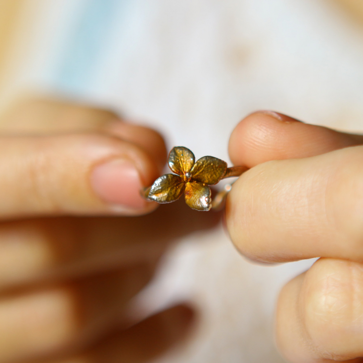 Ring in silver, Hydrangea , фото 3