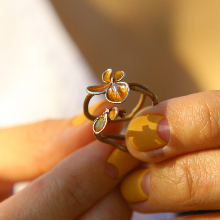 Rings in silver, Hydrangea , фото 5