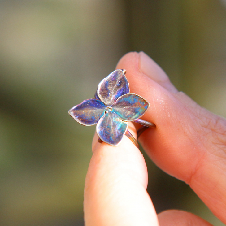 Cuff in silver, Hydrangea , фото 3