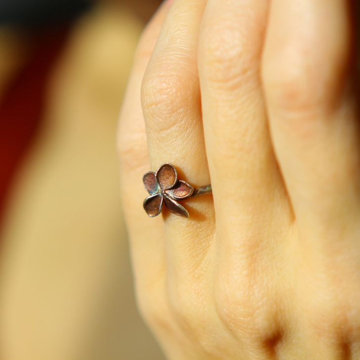 Ring in silver, Hydrangea , фото 3
