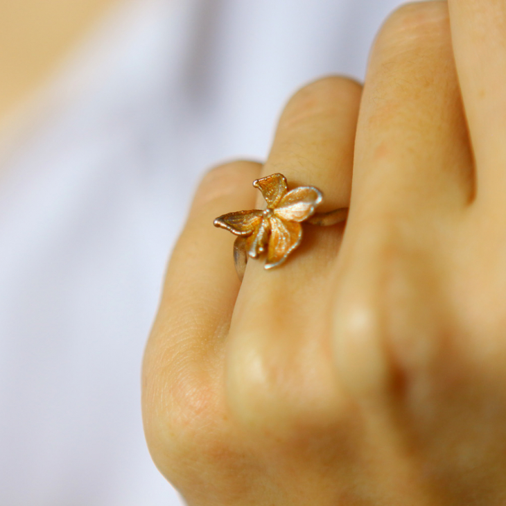 Ring in silver, Hydrangea , фото 2