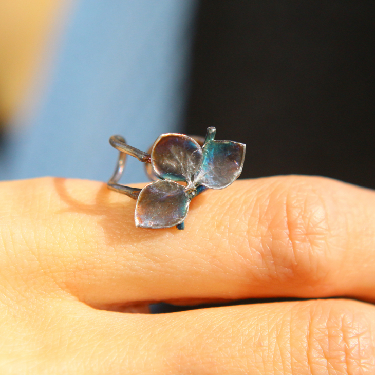 Cuff in silver, Hydrangea , фото 2