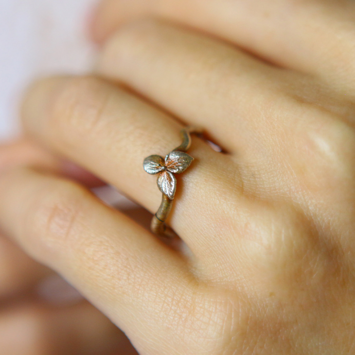 Ring in silver, Hydrangea , фото 2