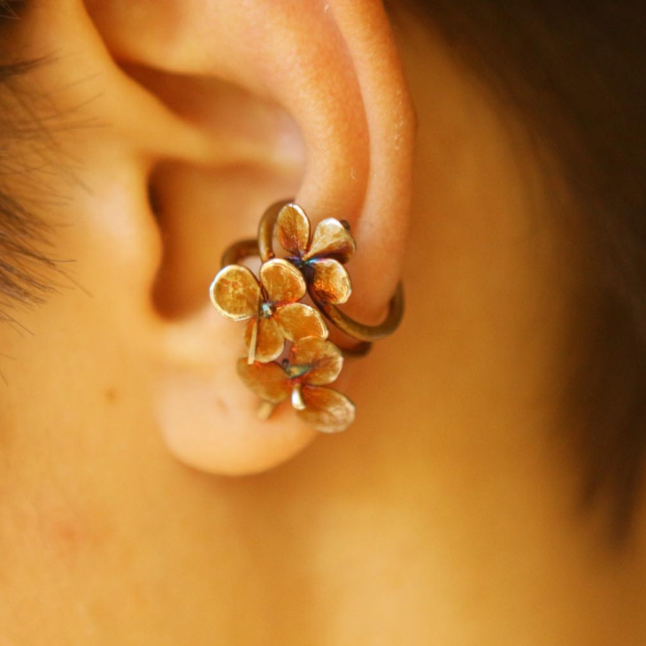 Cuff in silver, Hydrangea, фото 1