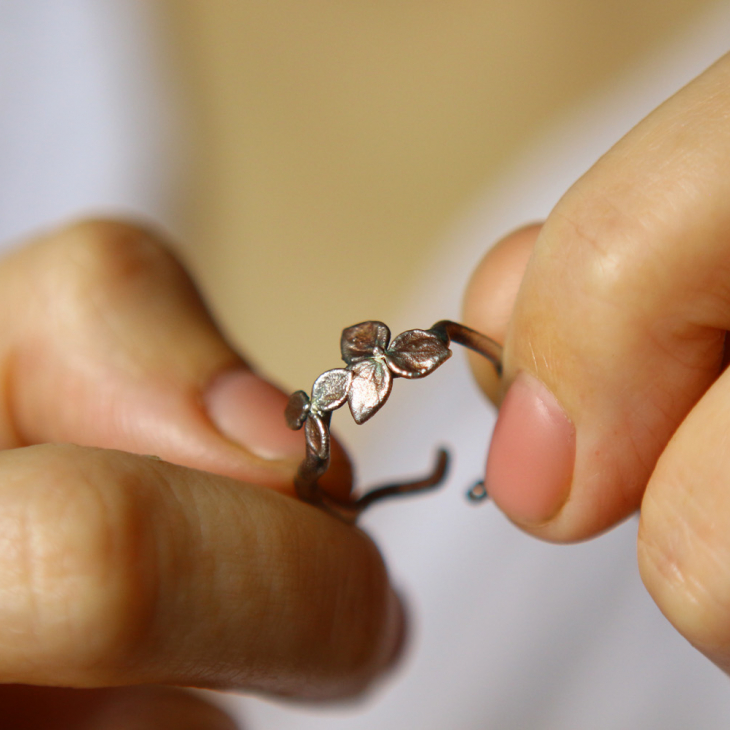 Ring in silver, Hydrangea , фото 3