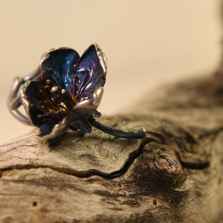 Кольцо в серебре Fleur de Magique, Вишня, фото 2