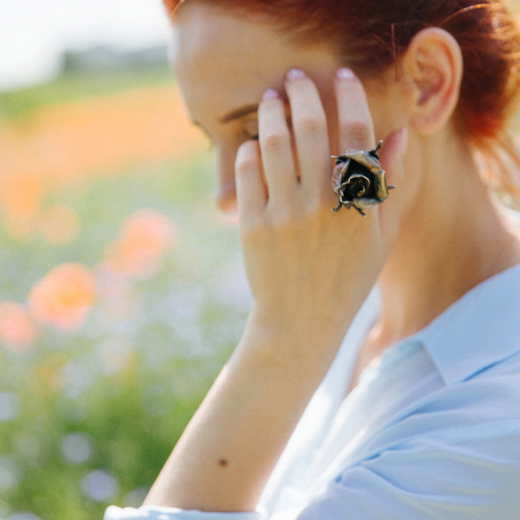 Кольцо в серебре Fleur de Magique, Роза, фото 2