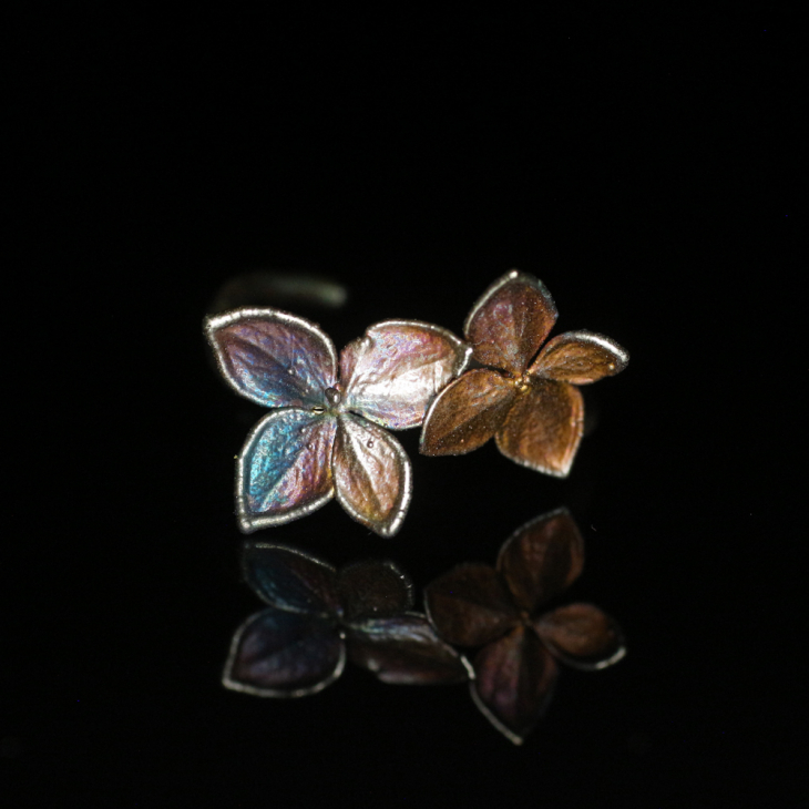 Ring in silver, Hydrangea , фото 3