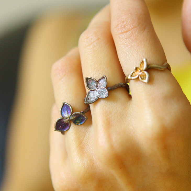 Rings in silver, Hydrangea , фото 5