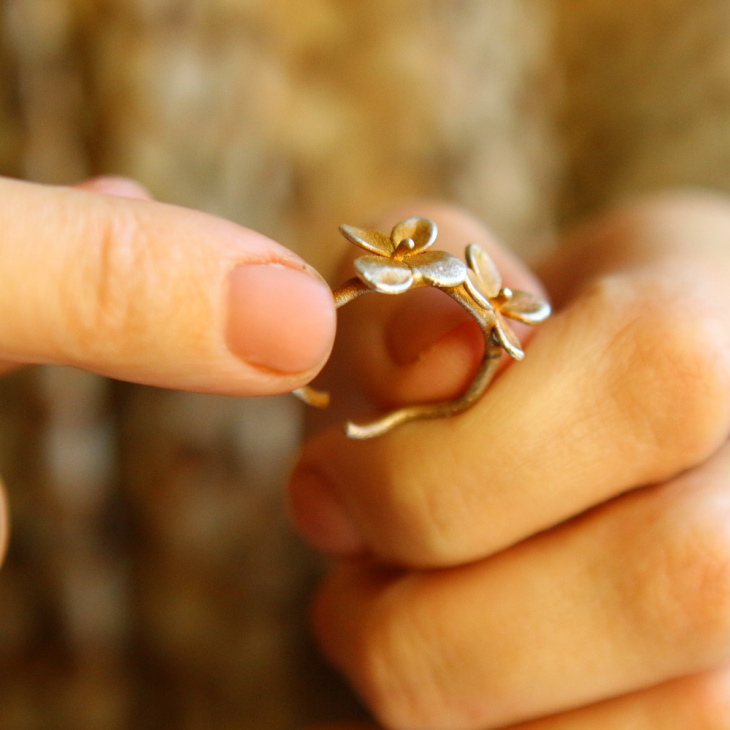 Ring in silver, Hydrangea , фото 3