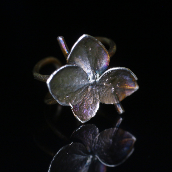 Cuff in silver, Hydrangea , фото 3