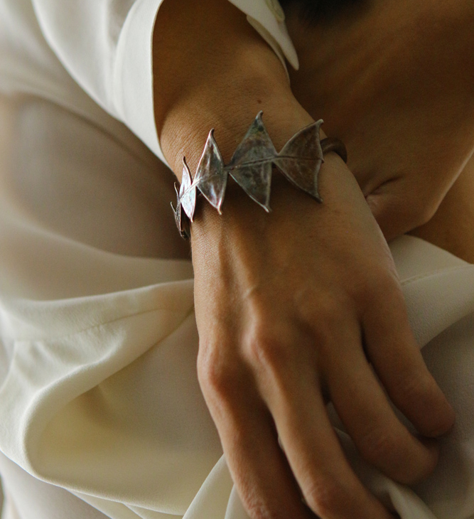 Banksia leaf bracelet in silver, фото 3