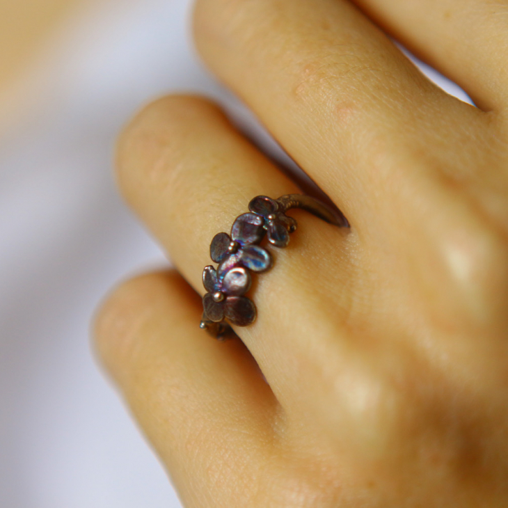 Ring in silver, Hydrangea , фото 2