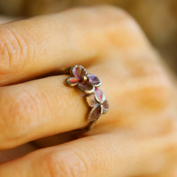 Ring in silver, Hydrangea , фото 2