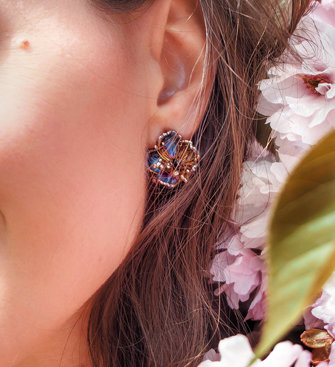 Серьги в серебре Fleur de Magique, Абрикос, фото 3