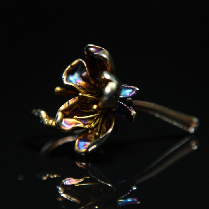 Кольцо в серебре Fleur de Magique, Вишня, фото 2