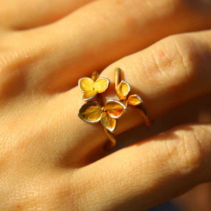 Rings in silver, Hydrangea , фото 2