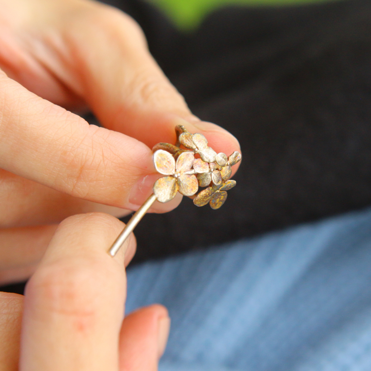 Cuff in silver, Hydrangea, фото 2