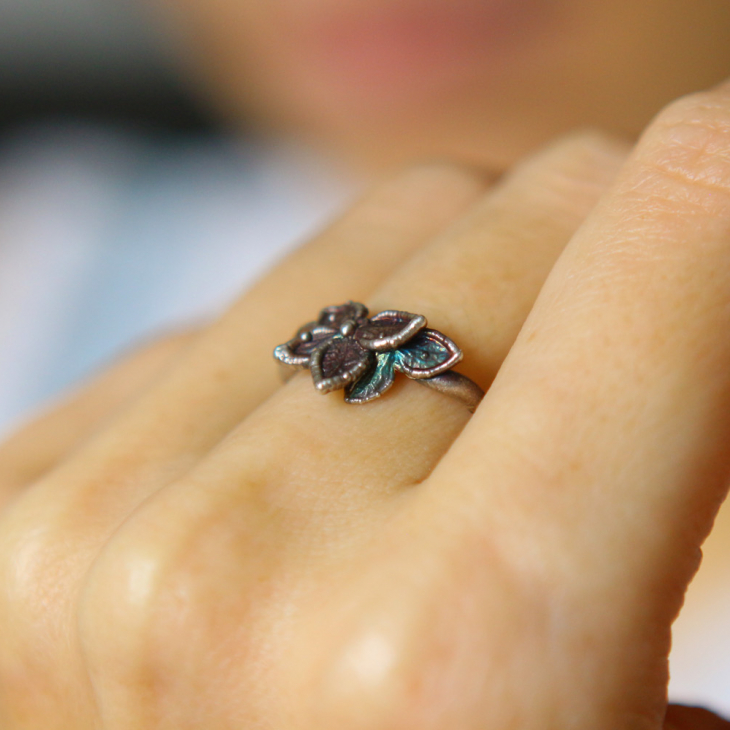 Ring in silver, Hydrangea , фото 2