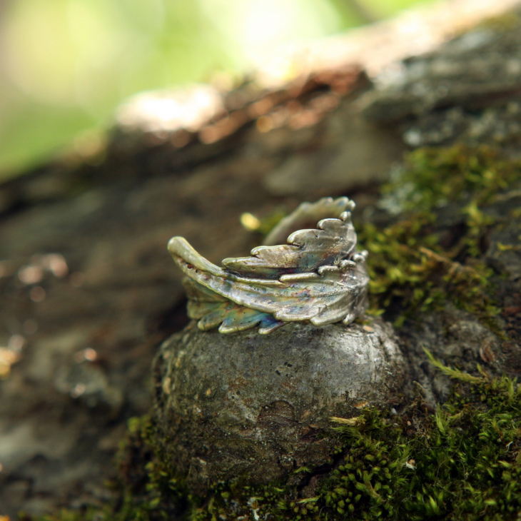 Кольцо в серебре Melancholy, Каннабис , фото 5