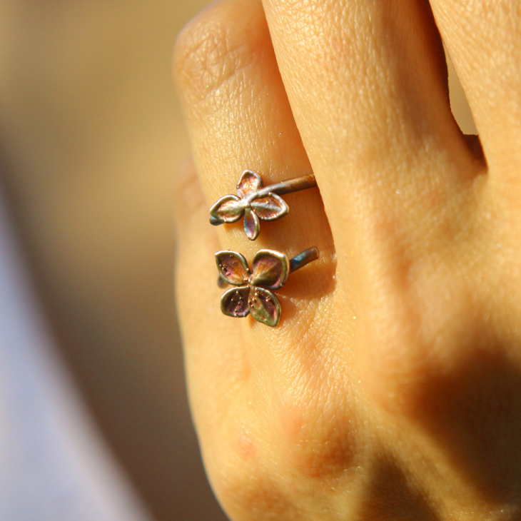 Rings in silver, Hydrangea , фото 3