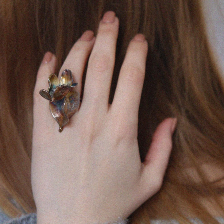 Кольцо в серебре Fleur de Magique, Бегония, фото 2