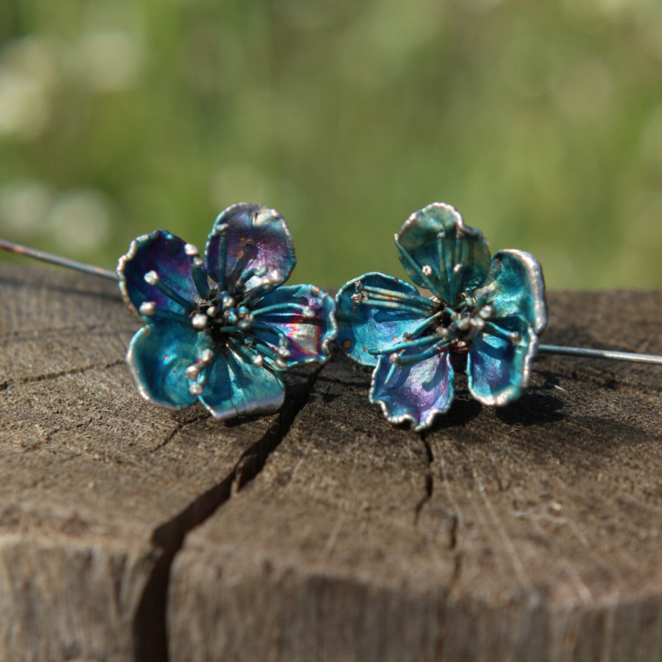 Серьги в серебре Fleur de Magique, Абрикос, фото 2