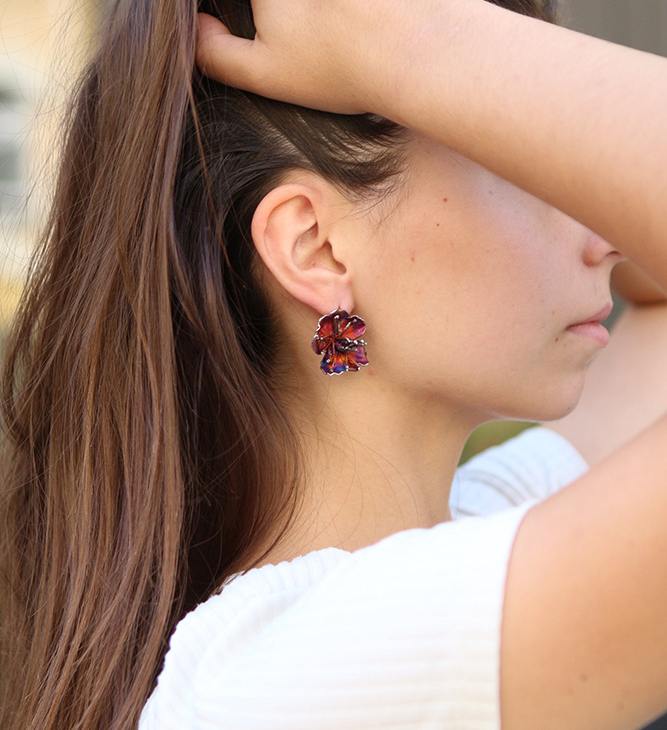 Серьги в серебре Fleur de Magique, Абрикос, фото 2