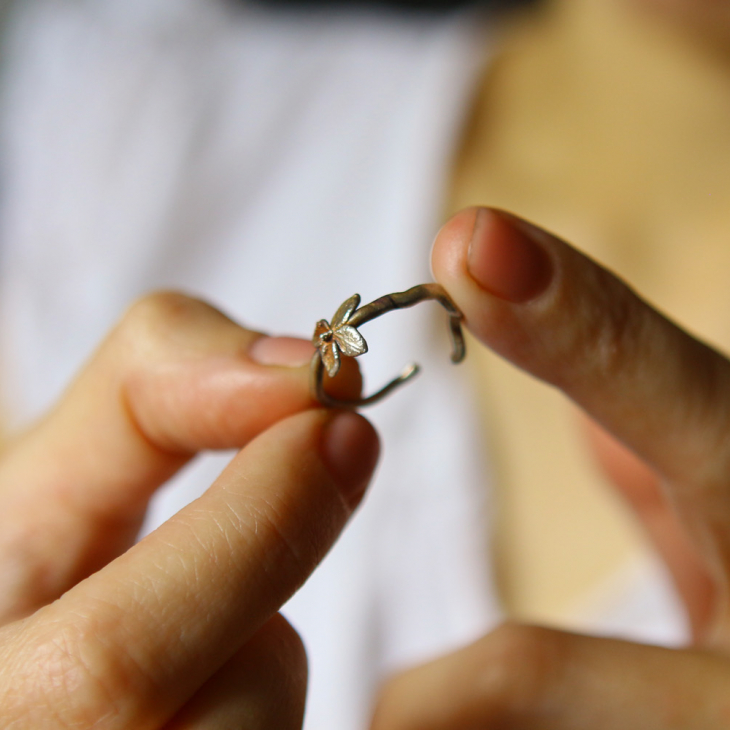 Ring in silver, Hydrangea , фото 3