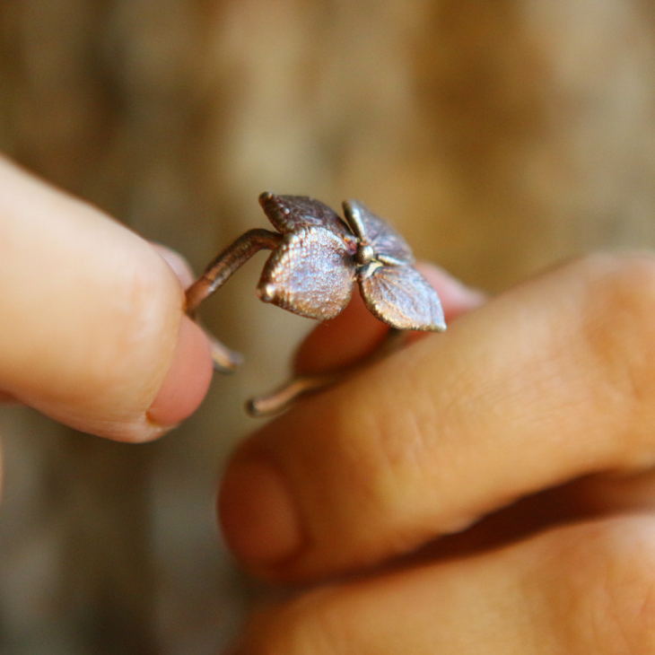 Ring in silver, Hydrangea , фото 3